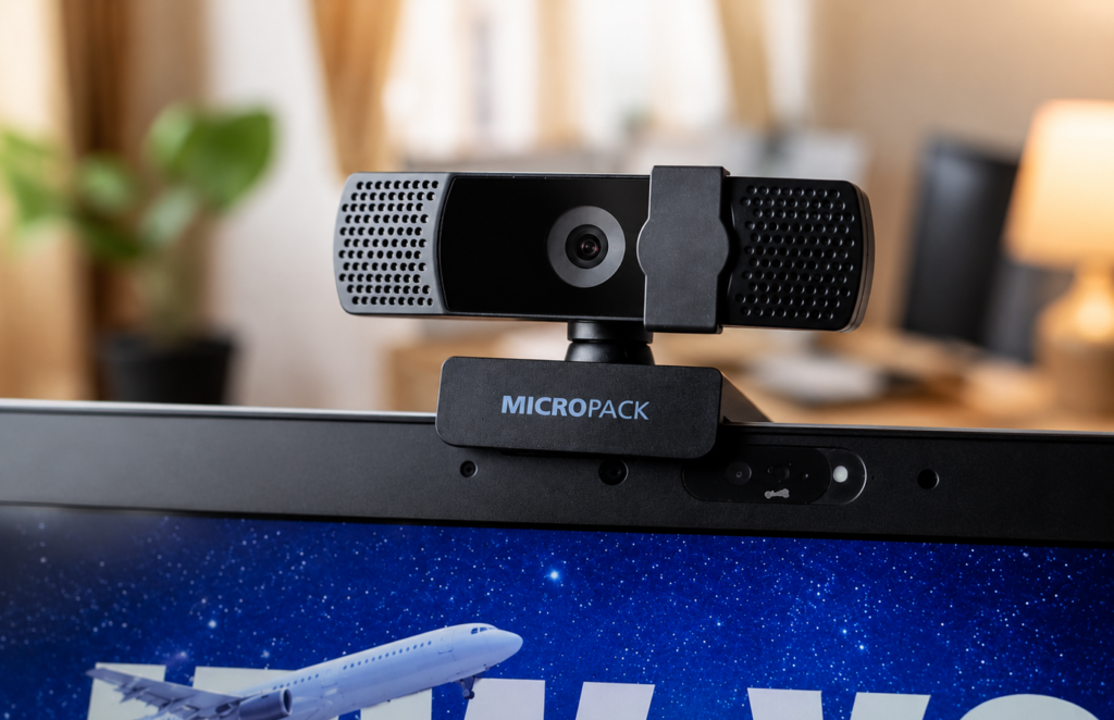 Micropack cam mwb-17 on laptop in workspace